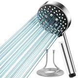 MagicHome Duschkopf mit Schlauch 2M, mit 5 Strahlarten Turbogeladenes Design
