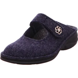 Finn Comfort Brig Clog aus Wollfilz 6567-416048, Darkblue, Klettverschluss 41 - Blau - 41