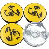 Satz 4 x 60mm Universal Gelbes Skorpionmuster Alufelgen Nabenkappen Felgen Kappen Felgendeckel Radkappen Radnabendeckel Nabendeckel Felgenkappen