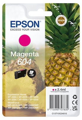 Epson 604 Original Druckerpatrone Magenta C13T10G34010 Ananas Tinte