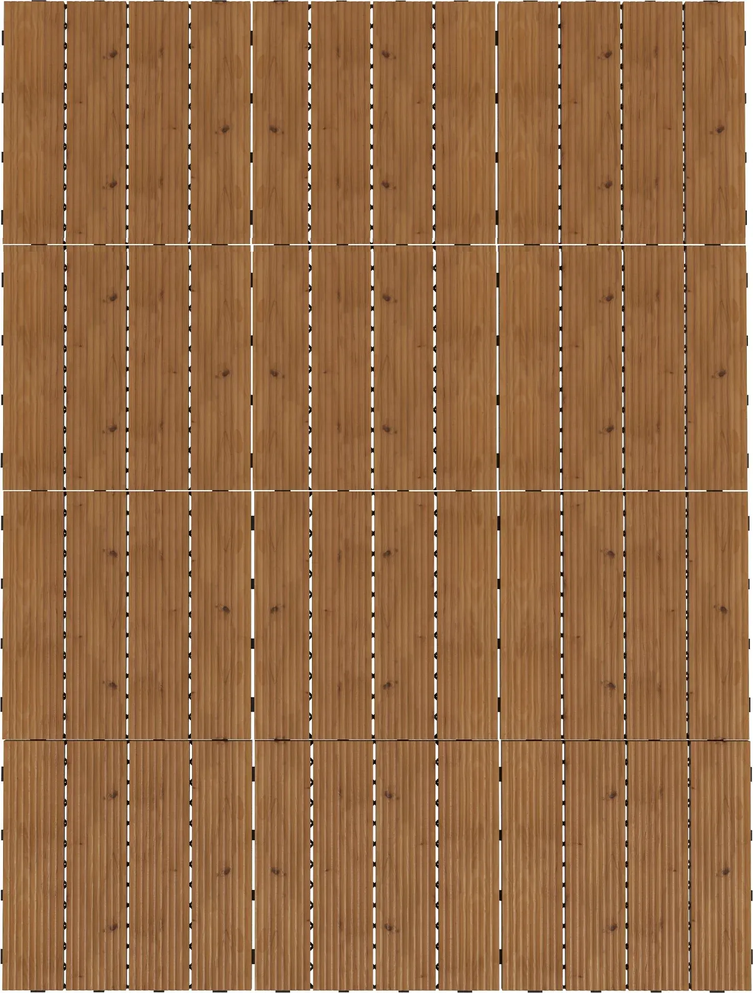 Outsunny Terrassenfliesen - Gepunktete Holzfliesen - Set von 12 Stk., Maximale Fläche 1,08 m2 - Steckbar, Sehr einfache Installation, Abm. 30 x 30 cm   Aosom