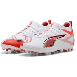 Puma Ultra 5 Match MG Kinder PUMA White/Black-Glowing Red 35,5