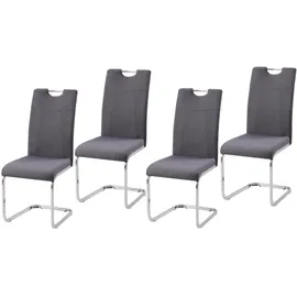 Hti-Living Esszimmerstuhl 4er Set Polyester grau