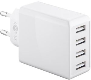 Goobay USB-Ladegerät 44962, 30W, 3A, weiß, 4x USB A, 4 Port