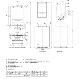 Vaillant atmoTEC exclusive VC 104/4-7A Wandheizgerät Kamin 10 kW, E-Gas