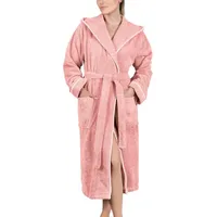 Laynenburg Damenbademantel Bademantel Damen Frottee Kapuze Lang Baumwolle, M Rosa, Baumwolle, Gürtel, Frottee Kapuze Lang Baumwolle S-3XL rosa M | 121 cm