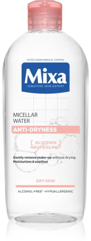 MIXA Anti-Dryness mizellares Wasser gegen das Austrocknen der Haut 400 ml