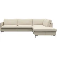 FLEXLUX Ecksofa »Fiore, L-Form, bequem und komfortabel durch hochwertigem Sitzaufbau«, schmale Armlehnen, Kaltschaum, Füße Alu weiß