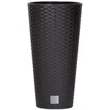 magubo Blumentopf Hoch: Stilvoller Blumentopf mit Blumenkübel, Inkl. Einsatz, Ideal als Pflanztopf oder Übertopf, Für Innen und Außen, Rattan-Optik in Premium-Qualitat (Braun, 400)