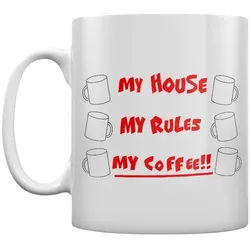 Grindstore Mein Haus Meine Regeln Meine Kaffeetasse One Size weiß/rot