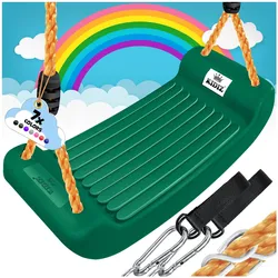 KIDIZ® Schaukel Kinderschaukel Set - Ink. Zubehör Schaukelsitz Schaukelbrett Garten Outdoor Indoor Brettschaukel für Kinder zum Schaukeln aus Kunststoff Höhenverstellbar Rutschfest