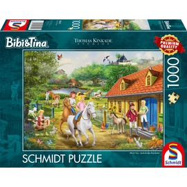 Schmidt Spiele Thomas Kinkade Bibi & Tina Spaß auf dem Martinshof, 1000 Teile