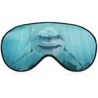 Schlafmaske, weißer Hai, Schlaf-Augenmaske, Augenbinde mit verstellbarem Riemen, weiche Augenabdeckung zum Blockieren von Lichtern