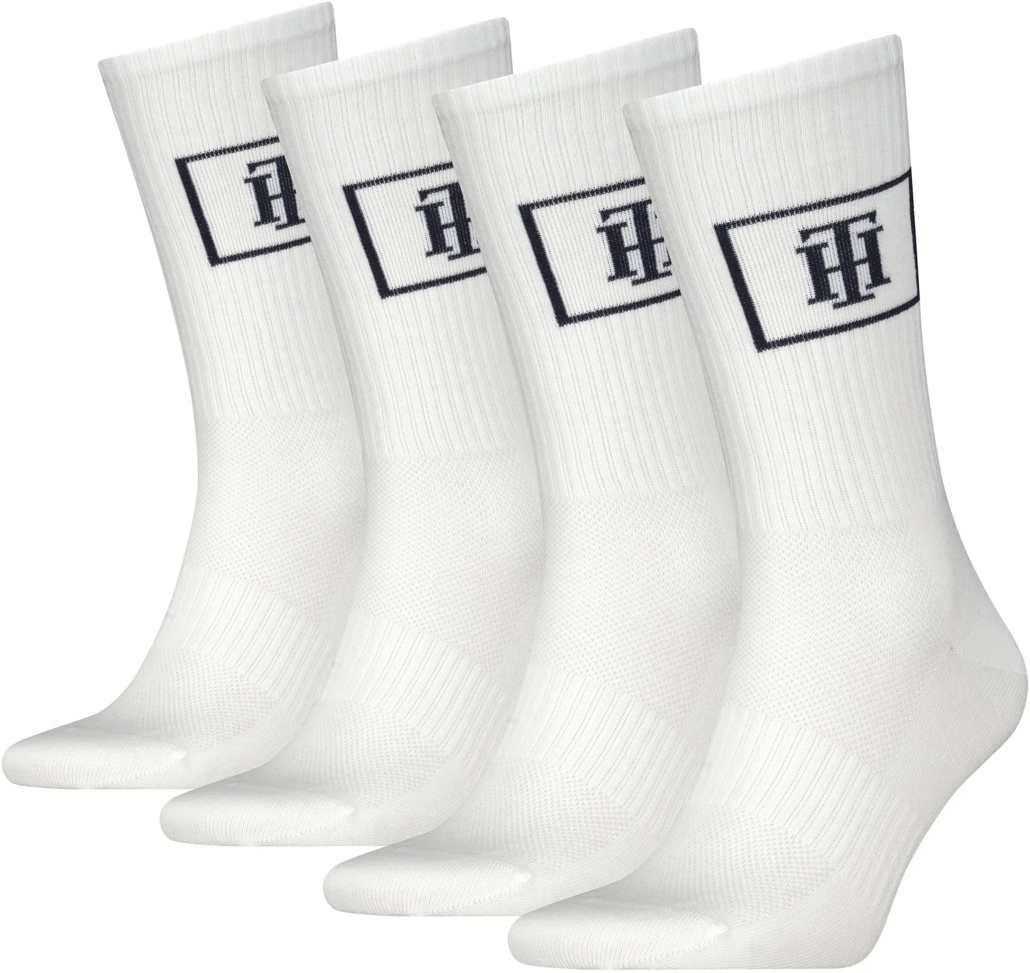 Tommy Hilfiger Sportsocken »CREW SOCK MONOGRAM LOCKER ROOM«, (4 Paar), mit Mesh-Front für Atmungsaktivität TOMMY HILFIGER white 39-42