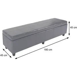 Mendler Garnitur Sitzgruppe Bank mit Aufbewahrung Kriens XXL+4 Stühle Littau, Kunstleder/Leder FSC®-zertifiziert ~ rot