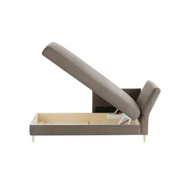 Nehl Liege Easy Mikrofaser 220 x 80 x 116 cm Grau mit Kopfteil