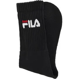 Fila UNISEX CREW TENNIS FULL TERRY SOCKS 6-Paar Schwarz 43-46