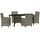 vidaXL Garten Essgruppe 5 pcs Grau Poly-Rattan - Grau
