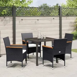 vidaXL Garten Essgruppe 5-tlg. Schwarz