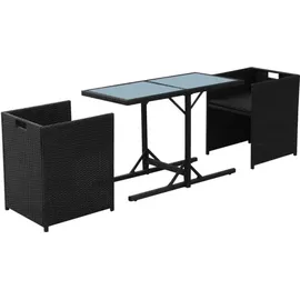 vidaXL Bistro-Set 3-tlg. Schwarz