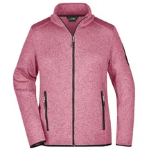 James & Nicholson Damen Strickfleece Jacke JN761" - James & Nicholson Pink-Melange/Off-White S"
