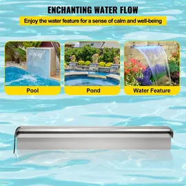 Vevor Schwalldusche Poolfontäne LED 23,6" x 4,5" x 3,1"