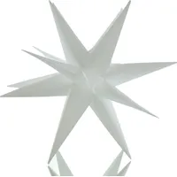 Lumineo LED Stern silber Batterie Timer Adventsstern Weihnachten Deko Ø 30 cm