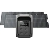 ECOFLOW Delta 3 Max tragbare Powerstation 2 048 Wh mit 2× 160W Bifazialen Solarpanels, 2 400 W X-Boost Ausgang, 500 W Solareingang, LiFePO4 Batterie, Solargenerator für Zuhause, Wohnmobil, Outdoor