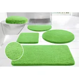 my home Badematte Merida, Badvorleger, Badezimmer Teppich, Höhe 32 mm, rutschhemmend beschichtet, fußbodenheizungsgeeignet, schnell trocknend, strapazierfähig, Kunstfaser, rund, Badteppich, Uni Farben, rechteckig, rund & als 2-tlg. Set erhältlich grün rund | Ø 80 cm x 32 mm