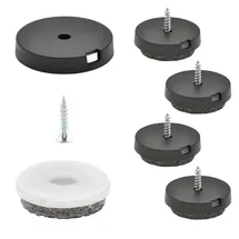 QuickClick Wagner QuickClick® Filzgleiter Möbelgleiter Stuhlgleiter 4er-Set zum Anschrauben - 4X Basis+Schraube+Gleiteinsatz austauschbar - Wollfilz Ultrasoft - Durchmesser Ø 30 mm - Made in DE - 15808600