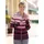 Classic Basics Strickjacke in Ecru-Aubergine-Geringelt 46