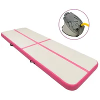 vidaXL Aufblasbare Gymnastikmatte mit Pumpe 400x100x15 cm PVC Rosa