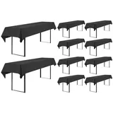 Showgeous 10 Stück Biertisch Tischdecke universal für 50cm u.70cm Biertische Hussen für Biertisch Biertischhussen Biertisch-Husse Bierzeltgarnitur Rechteckige Tischdecken Waschbar 100x260cm(Anthrazit)