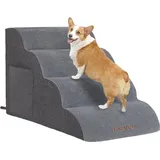 Famanu Hundetreppe mit 4 Stufen - Antirutsch und langlebig für kleine und mittelgroße Hunde