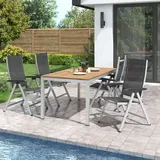 Kettler Basic Plus Gartenmöbel-Set 5-tlg. Tisch 160x90cm Natur|Dunkelgrau|Hellgrau