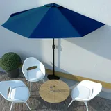 vidaXL Balkon-Sonnenschirm 300 x 150 cm blau halbrund