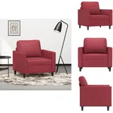 Sessel Weinrot 60 Cm Kunstleder - Sessel - Wohnzimmersofa - Couchtisch - Ledercouch - Designerstuhl