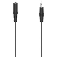 Hama Audio-Kabel, 3,5-mm-Klinken-Stecker/Kupplung, Stereo, 2,5 m 3,5-mm-Klinke, 3,5-mm-Klinke, schwarz