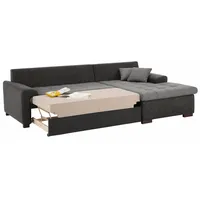 Home Affaire Ecksofa "Föhr L-Form", grau (hellgrau), B:247cm H:75cm T:155cm, 100% Polyester Luxus-Microfaser/Struktur;100% Polyester PRIMABELLE/Webstoff;100% Polyester Melrose/Struktur grob, Sofas, Ecksofa, wahlweise mit Bettfunktion