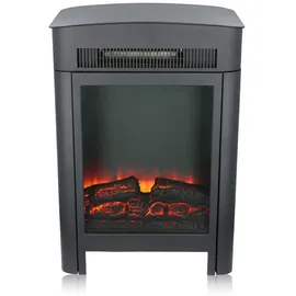 Classic Fire Elektrokamin Modena - Elektrischer Kamin - mit Heizung und Kaminfeuer - Deko Kamin mit LED Beleuchtung - Einstelbarrer Thermostat - 2 Heizstufen 1800W/2000W - 41 x 59 x 26 cm – Schwarz