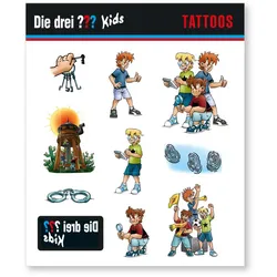 Die drei Fragezeichen Kids Tattoo Bogen