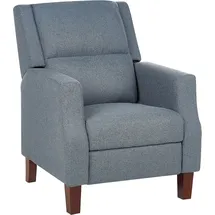 Beliani Fernsehsessel Egersund Stoffbezug 75 x 97 x 75 cm Blau mit verstellbarer Rückenlehne