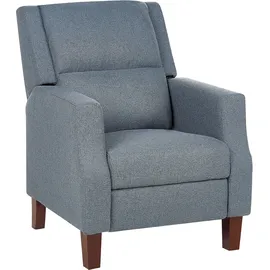 Beliani Fernsehsessel Egersund Stoffbezug 75 x 97 x 75 cm Blau mit verstellbarer Rückenlehne