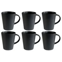 Home4You Kaffeetassen 6er Set, 440 ml - Schwarz matt