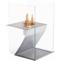 Purline - Ethanol-Tischkamin aus Edelstahl und gehärtetem Glas