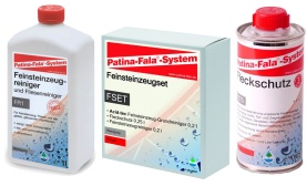 Patina-Fala® Feinsteinzeug-Set Acid-tec, FSET, Umweltfreundliches Mittel für Natursteine und Steinzeug, Fleckschutz und Feinsteinzeugreiniger