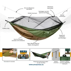 AMAZONAS Adventure Moskito Thermo 275 x 140 cm grün/braun inkl. Moskitonetz