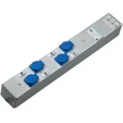 Hager ZAH005L Steckdosenleiste, KVS, 4 x Steckdose mit Schutzkontakt.Steckdosenleiste mit Berührungsschutzabdeckung zum Einbau für Stromverteiler,