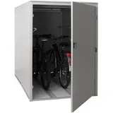 MCW 2er-Fahrradgarage, Fahrradbox mit Ablage, abschließbar, Metall, 160x113x209 cm, Hellgrau