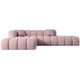 altdecor Ecksofa, Rosa, Textil, 6-Sitzer, L-Form, Ottomane links, 289x176 cm, Wohnzimmer, Sofas - Couches, Wohnlandschaften, Ecksofas